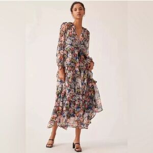 Marais Printed Chiffon Maxi Dress